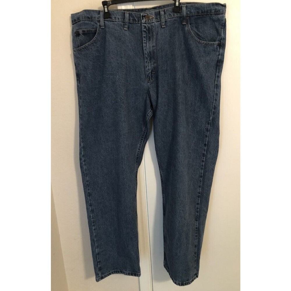New Wrangler Relaxed Fit Five Star Premium Denim Blue Jeans Mens Size 44x29